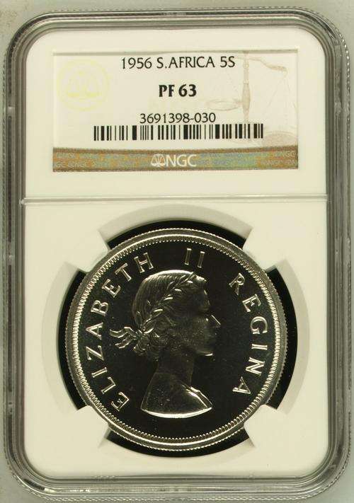 1956 Proof Five Shillings - NGC Graded PF63.